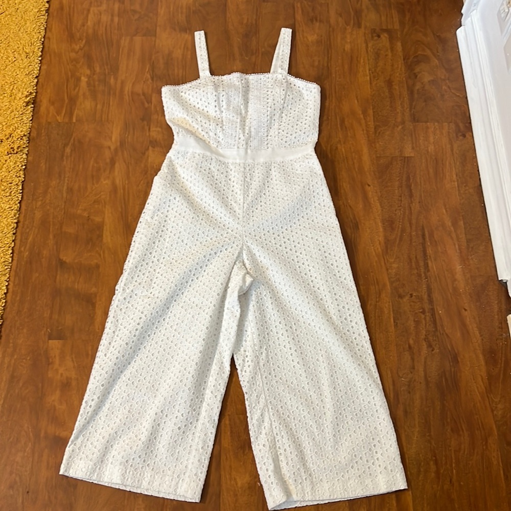 Banana Republic 100% cotton white eyelet jumpsuit